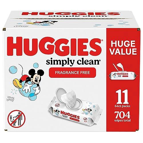 Huggies Simply Clean Fragrance-Free Baby Wipes, 64 Count (Pack of 11) (704 Wipes Total) - Better Savings Group