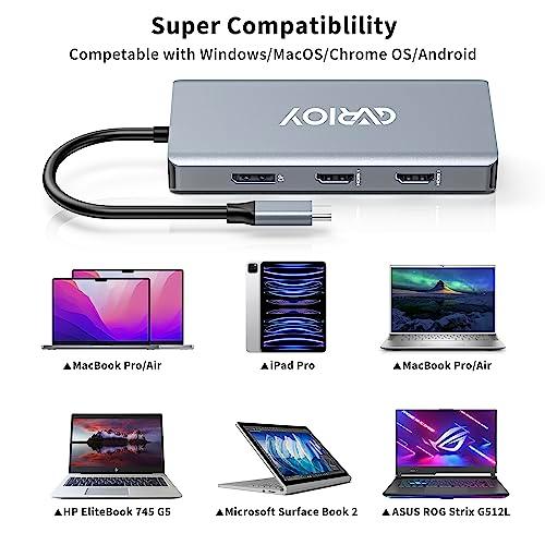 USB C to Dual HDMI Adapter, Multi Display Docking Station Dual Monitor with 2 HDMI, Displayport, 100W PD, 3 USB Ports, USB C Hub Multiport Dongle Compatible with MacBook/Dell/HP/Lenovo Laptops - GEAR4EVER