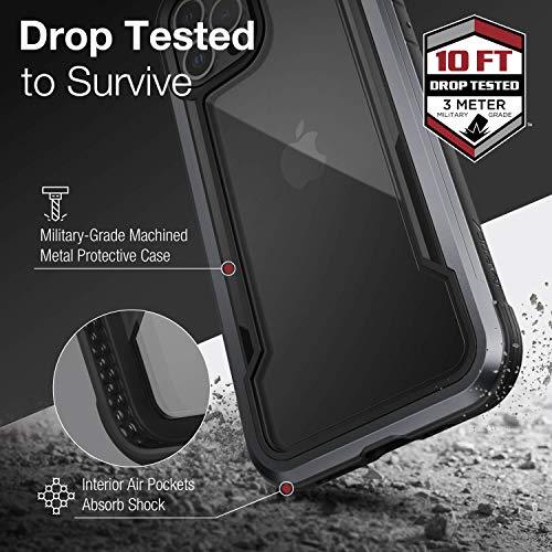 RAPTIC Shield Case Compatible with iPhone 12 Case & iPhone 12 Pro Case, Shock Absorbing Protection, Durable Aluminum Frame, 10ft Drop Tested, Fits iPhone 12 & 12 Pro, Black - GEAR4EVER