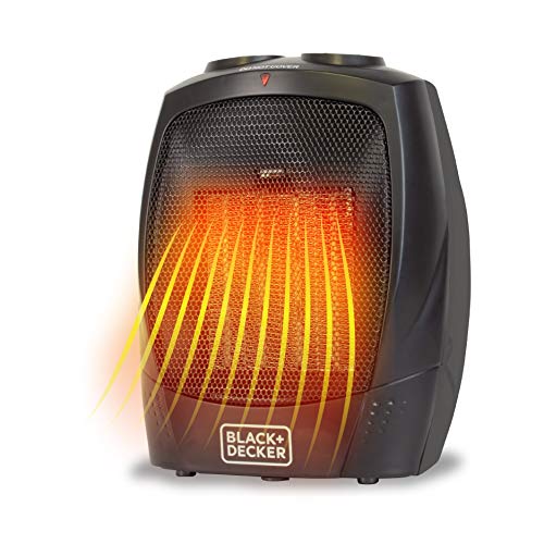 BLACK+DECKER Portable Space Heater, 1500W Room Space Heater with Carry Handle for Easy Transport