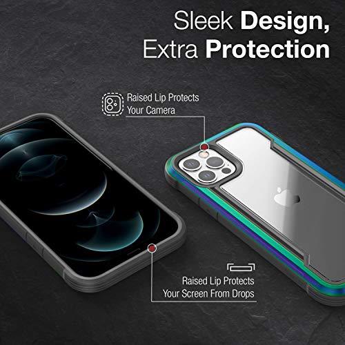 Raptic Shield Case Compatible with iPhone 12 Case & iPhone 12 Pro Case, Shock Absorbing Protection, Durable Aluminum Frame, 10ft Drop Tested, Fits iPhone 12 & 12 Pro, Iridescent - GEAR4EVER