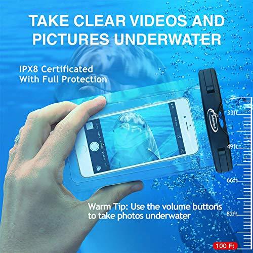 AiRunTech Waterproof Case, Waterproof Cell Phone Dry Bag Compatible for iPhone 14/13/12/12 Pro Max/11/11 Pro/SE/Xs Max/XR/8P/7 Galaxy up to 7.0", Phone Pouch for Beach Kayaking Travel (2 Pack) - GEAR4EVER