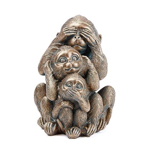 Leekung 3 Wise Monkeys Statue Figurines - See No Evil Hear No Evil Speak No Evil Statues For Home Decor 3 Monkeys See No Evil Decor Bookshelf Decor Figurine Home Decor Shelf Decor Accents Monkey Decor - Better Savings Group