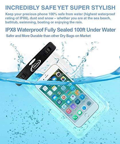 AiRunTech Waterproof Case, Waterproof Cell Phone Dry Bag Compatible for iPhone 14/13/12/12 Pro Max/11/11 Pro/SE/Xs Max/XR/8P/7 Galaxy up to 7.0", Phone Pouch for Beach Kayaking Travel (2 Pack) - GEAR4EVER