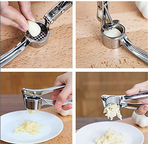 Garlic Press Mincer Ginger Crusher Squeezer Heavy Duty Metal Garlic Presser Chopper Slicer (Classic) - Better Savings Group