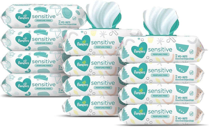 Pampers Sensitive Water Based Baby Diaper Wipes Hypoallergenic - 12 pack - Better Savings Group