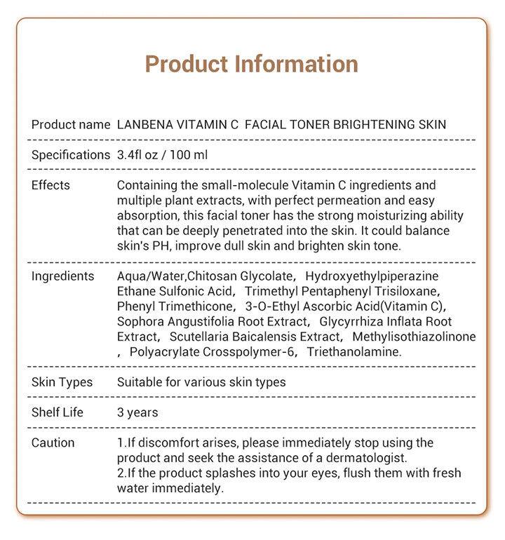 LANBENA | Vitamin C Facial Toner for Whitening Spots Deep Clean Essence - 3.4oz - Better Savings Group