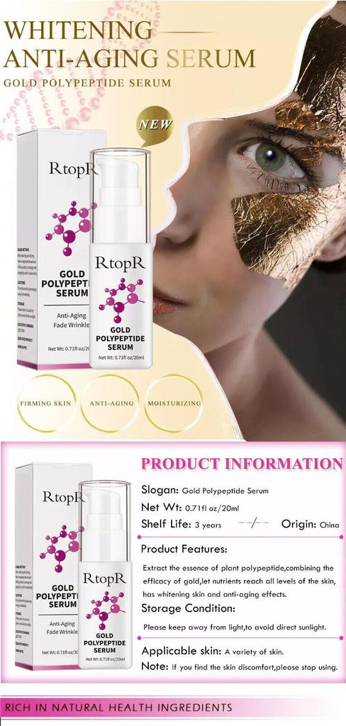 RtopR | Gold Poly Peptide Serum for Face Tightening Wrinkle Fine Lines - 20ml - Better Savings Group