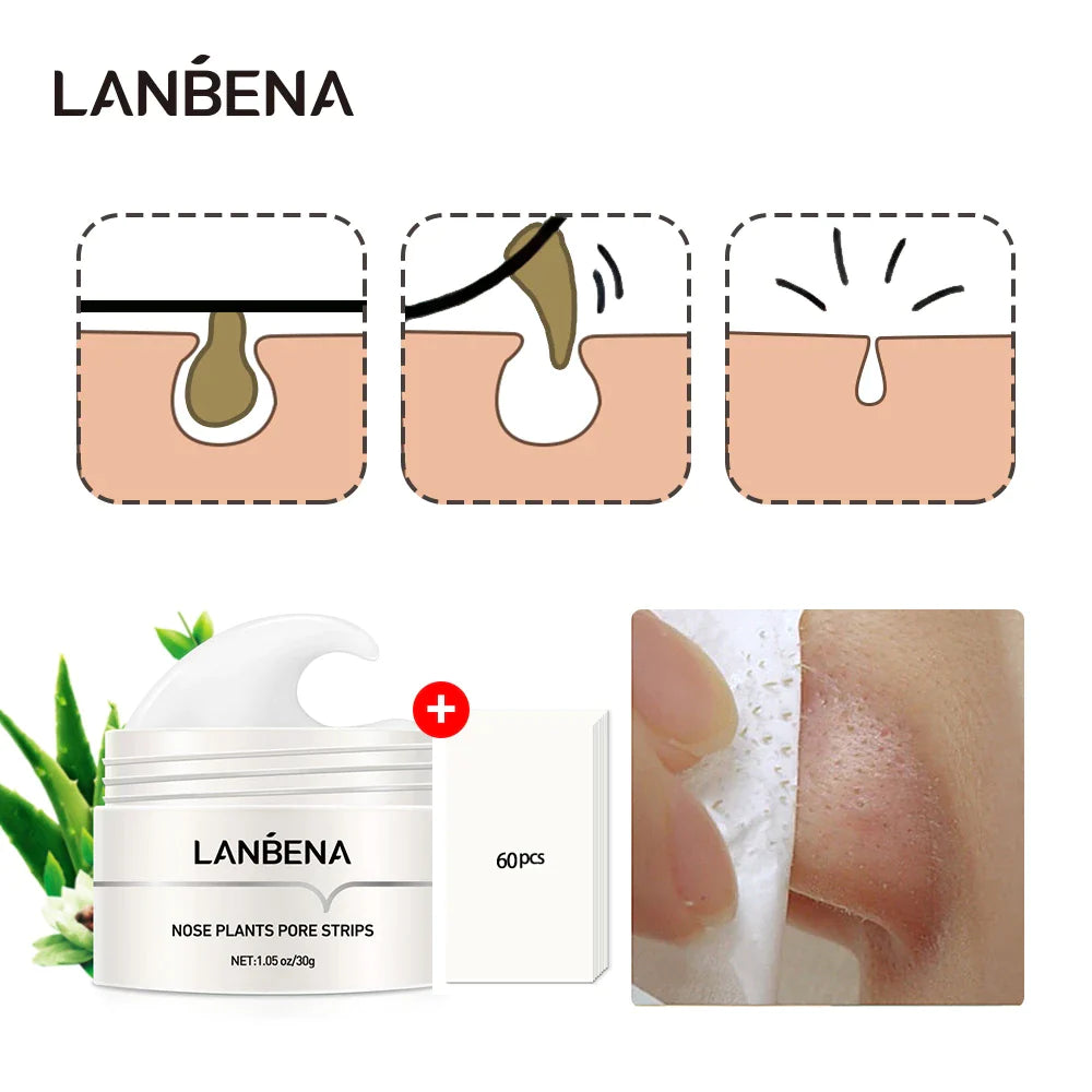 LANBENA | Pore Strips - Nose Plant Pore Strips to Remove Blackheads on Nose للانف - Better Savings Group