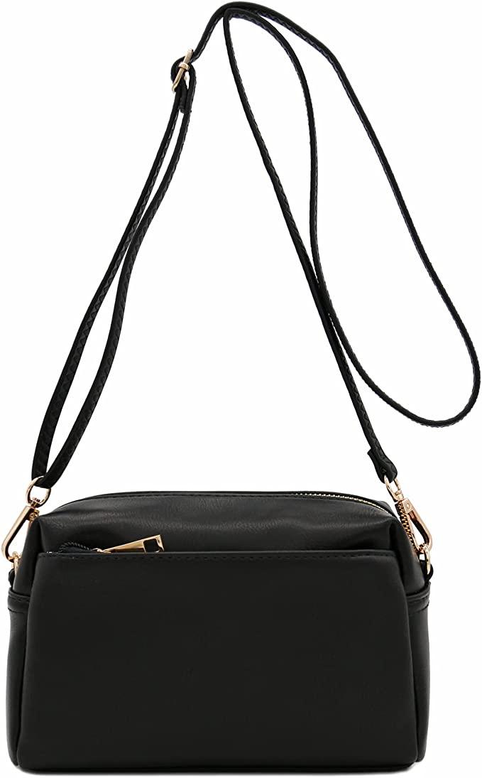 Triple Zip Small Crossbody Bag - Black - Better Savings Group