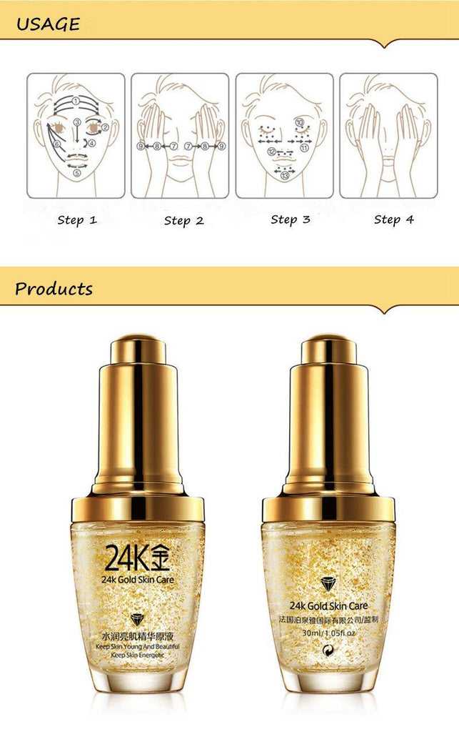 BIOAQUA 24K Gold Moisturizing Face Serum: Anti-Wrinkle Refreshing Skincare Facial Serum Essence Beauty Skin Care Product - Better Savings Group