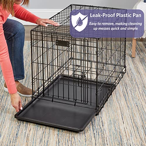 MidWest Homes for Pets Newly Enhanced Single Door iCrate Dog Crate, Includes Leak-Proof Pan, Floor Protecting Feet , Divider Panel & New Patented Features