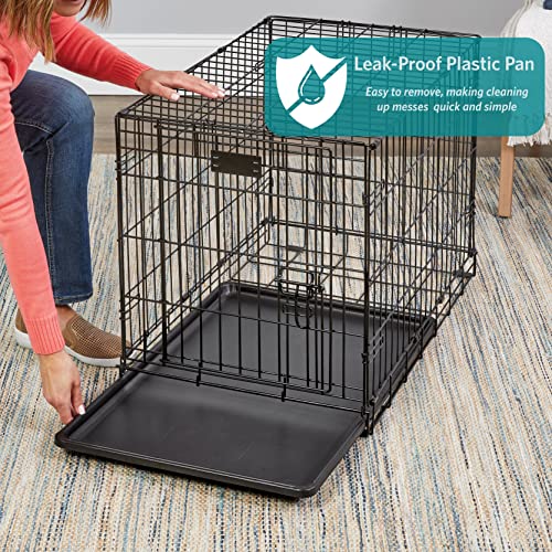 MidWest Homes for Pets Newly Enhanced  Double Door iCrate Dog Crate, Includes Leak-Proof Pan, Floor Protecting Feet, Divider Panel & New Patented Features