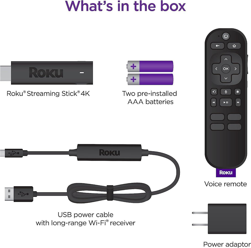 Roku Streaming Stick 4K | Streaming Device 4K/HDR/Dolby Vision with Roku Voice Remote and TV Controls - Better Savings Group