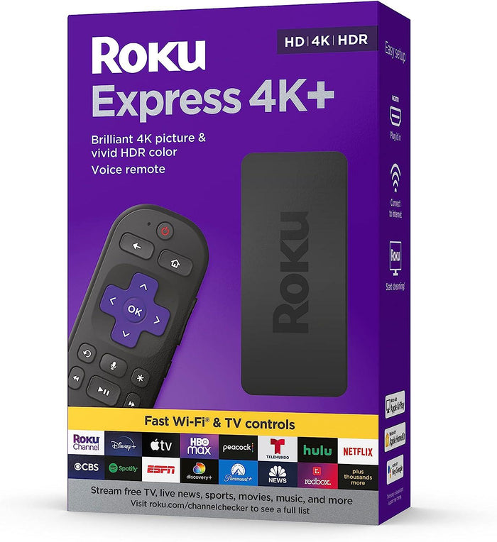 Roku Express 4K+ | Streaming Player HD/4K/HDR with Roku Voice Remote with TV Controls, Includes Premium HDMI Cable - Better Savings Group