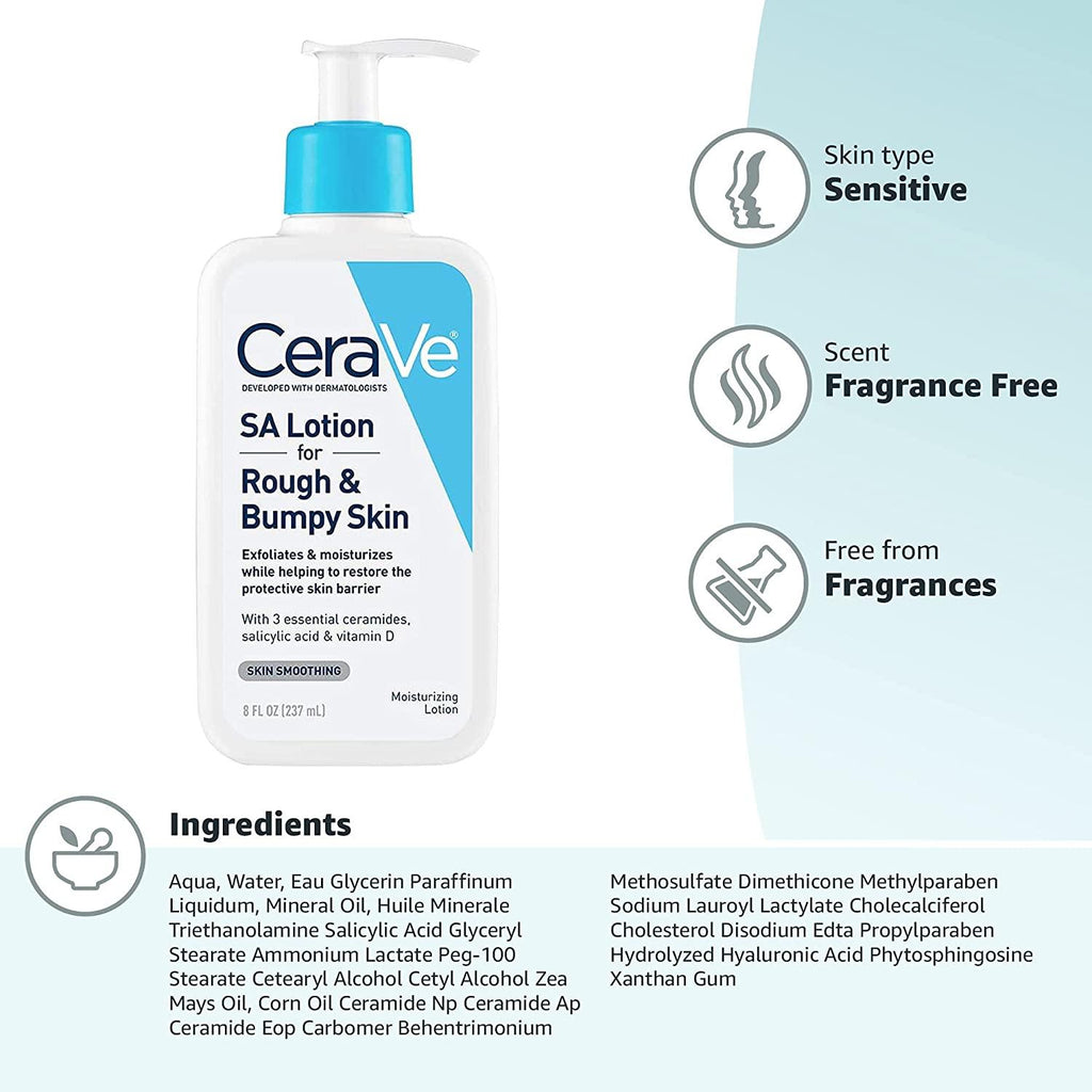 CeraVe | SA Lotion for Rough & Bumpy Skin - Vitamin D, Hyaluronic Acid, Lactic Acid & Salicylic Acid Lotion - Better Savings Group