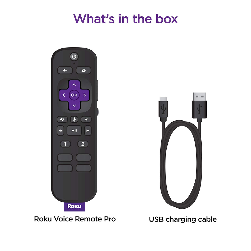 Roku Voice Remote Pro with TV controls | Rechargeable , lost remote finder, private listening , and shortcut buttons for Roku Players, TV, & Streambars