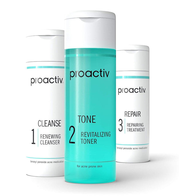 Proactiv 3 Step Acne Treatment - Benzoyl Peroxide Face Wash, Repairing Acne Spot Treatment for Face and Body, Exfoliating Toner - 30 Day Complete Acne Skin Care Kit - Better Savings Group