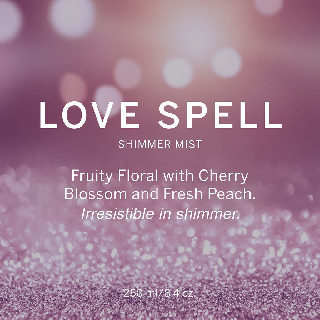 Victoria's Secret Love Spell Shimmer Mist, Body Spray for Women, Notes of Cherry Blossom and Fresh Peach Fragrance, Love Spell Collection (8.4 oz)