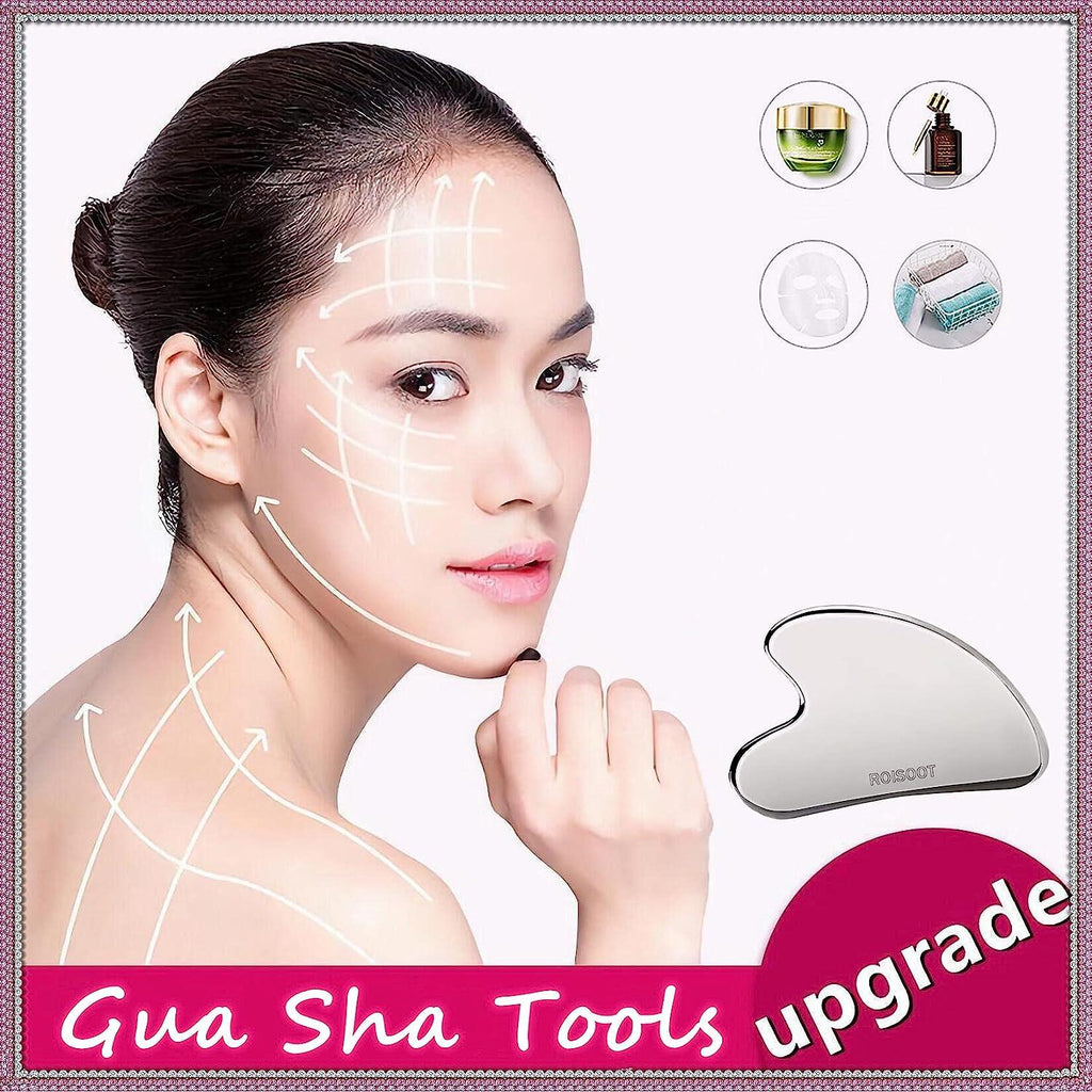 Gua Sha Facial Tools Stainless Steel Guasha Tool Gua Sha for Face Skincare Facial Body Acupuncture Relieve Muscle Tensions Reduce Puffiness Festive Gifts - Better Savings Group