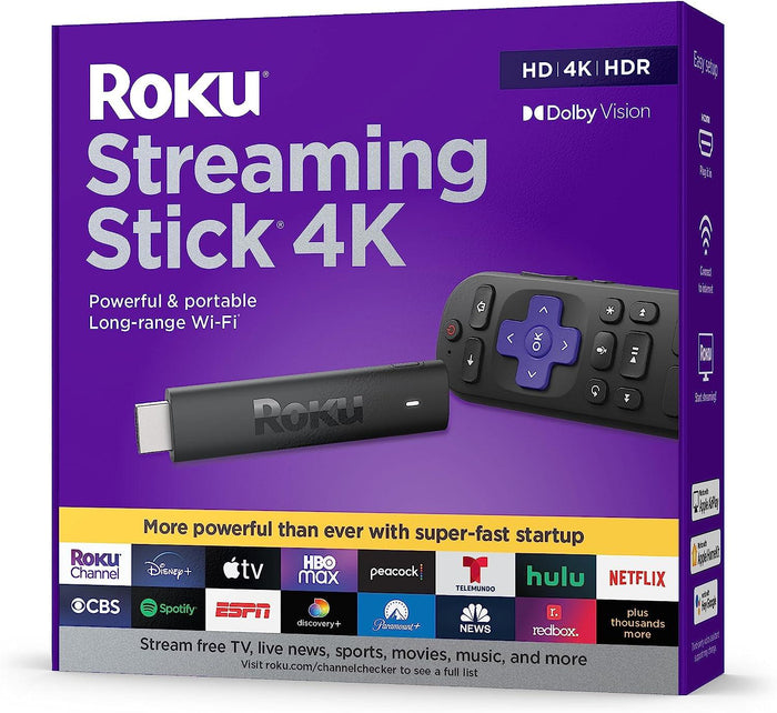 Roku Streaming Stick 4K | Streaming Device 4K/HDR/Dolby Vision with Roku Voice Remote and TV Controls - Better Savings Group