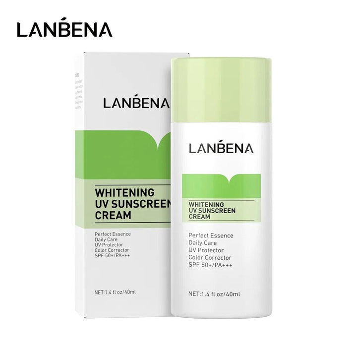 LANBENA | Green Whitening Uv Sunscreen Cream SPF50+++ Brighten Moisturizing Skin Face Sunblock Sun Protect Solar Daily Care 40ml - Better Savings Group